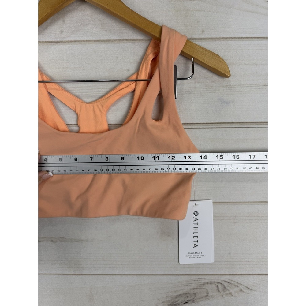 Athleta Sports Bra Womens Small Petite Peach Asana Crossback Padded Yoga - Picture 5 of 8